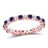 Image 1 : Round Blue Sapphire Diamond Eternity Band Ring 1.00 Cttw 10kt Rose Gold