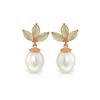 Image 1 : Genuine 9.5 ctw Opal & Pearl Earrings 14KT Rose Gold - REF-34T3A