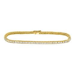 Diamond Classic Tennis Bracelet 2.00 Cttw 14kt Yellow Gold