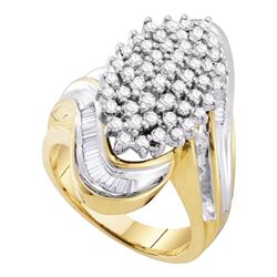 Diamond Wide Cluster Ring 1.00 Cttw 10kt Yellow Gold