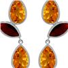 Image 1 : Genuine 13 ctw Citrine & Garnet Earrings 14KT White Gold - REF-58R7P