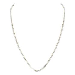 Mens Diamond Solitaire Linked 24" Necklace 11.00 Cttw 10kt Yellow Gold