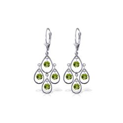 Genuine 2.4 ctw Peridot Earrings 14KT White Gold - REF-54X9M