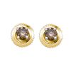 Image 1 : Round Brown Diamond Solitaire Screwback Earrings 1.00 Cttw 10kt Yellow Gold