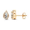 Image 2 : 0.83 ctw Aquamarine & White Diamond Earrings 14K Yellow Gold - REF-35Y2N