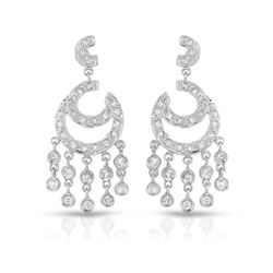 0.86 CTW Diamond Earrings 14K White Gold - REF-75H9M