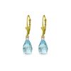 Image 1 : Genuine 4.6 ctw Blue Topaz & Diamond Earrings 14KT Yellow Gold - REF-30R2P