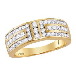 Mens Diamond Symmetrical Wedding Band Ring 1.00 Cttw 14kt Yellow Gold