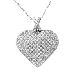 1 CTW Diamond Necklace 14K White Gold - REF-100N6Y