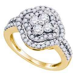 Diamond Quatrefoil Cluster Ring 1.00 Cttw 14kt Yellow Gold