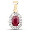 Image 1 : 1.12 ctw Ruby & White Diamond Pendant 14K Yellow Gold - REF-44Y4N