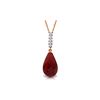 Image 1 : Genuine 8.88 ctw Ruby & Diamond Necklace 14KT Rose Gold - REF-35T4A