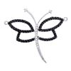 Image 1 : Round Black Color Enhanced Diamond Dragonfly Bug Pendant 3/8 Cttw 14kt White Gold