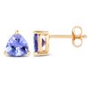 Image 2 : 1.50 ctw Tanzanite Earrings 14K Yellow Gold - REF-41A4M