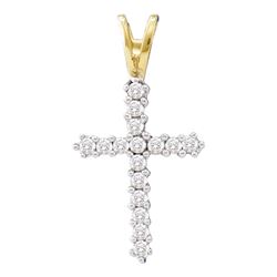 Diamond Roman Cross Religious Pendant 1/4 Cttw 10kt Yellow Gold