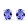 Image 1 : 0.66 ctw Tanzanite Earrings 14K White Gold - REF-15R4K