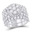 Diamond Bridal Wedding Engagement Ring Band Set 5.00 Cttw 14kt White Gold