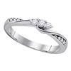 Diamond 3-stone Bridal Wedding Engagement Ring 1/6 Cttw 10kt White Gold
