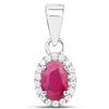 0.65 ctw Ruby & White Diamond Pendant 14K White Gold - REF-22X2Y