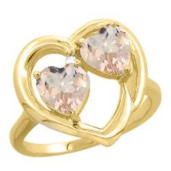 1.20 CTW Morganite Ring 14K Yellow Gold - REF-39Y4V