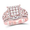 Diamond Bridal Wedding Engagement Ring Band Set 1.00 Cttw 14kt Rose Gold