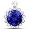 14.36 ctw Tanzanite & Diamond Pendant 18K White Gold - REF-1596X2Y