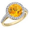 2.44 CTW Citrine & Diamond Ring 14K Yellow Gold - REF-56M2A