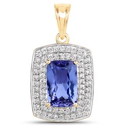 4.88 ctw Tanzanite & Diamond Pendant 14K Yellow Gold - REF-358X8Y