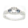 Image 1 : 0.43 CTW Sapphire & Diamond Semi Mount Ring 14K White Gold - REF-41X3R
