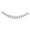 Diamond Curved Bar Pendant Necklace 1/2 Cttw 10kt White Gold