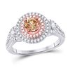 Round Brown Diamond Solitaire Bridal Wedding Engagement Ring 1.00 Cttw 14kt Two-tone Gold