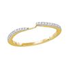 Diamond 2-stone Wedding Band 1/10 Cttw 14kt Yellow Gold