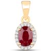 1.04 ctw Ruby & White Diamond Pendant 14K Yellow Gold - REF-33W2M