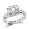 Diamond Bridal Wedding Engagement Ring Band Set 5/8 Cttw 10kt White Gold