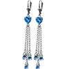 Genuine 9.5 ctw Blue Topaz Earrings 14KT White Gold - REF-62R2P