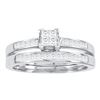 Diamond Bridal Wedding Engagement Ring Band Set 1/2 Cttw 14kt White Gold