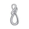 Image 1 : Diamond Teardrop Infinity Pendant 1/12 Cttw 10kt White Gold