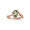 Genuine 1.52 ctw Green Amethyst & Diamond Ring 14KT Rose Gold - REF-51H4X