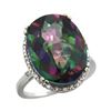 13.71 CTW Mystic Topaz & Diamond Ring 14K White Gold - REF-59A4X