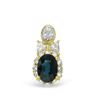 1.43 CTW Sapphire & Diamond Pendant 18K Yellow Gold - REF-49N2Y