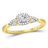 Diamond Solitaire Bridal Wedding Engagement Ring 1/10 Cttw 14kt Yellow Gold