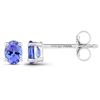 Image 2 : 0.40 ctw Tanzanite Earrings 14K White Gold - REF-9F6W