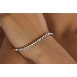 Natural 3.32 ctw Diamond Eternity Tennis Bracelet 14K White Gold - REF-293R5K