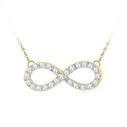 Diamond Infinity Pendant Necklace 1/5 Cttw 10kt Yellow Gold