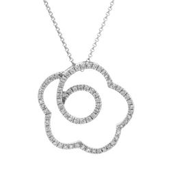 0.62 CTW Diamond Necklace 18K White Gold - REF-91X3R