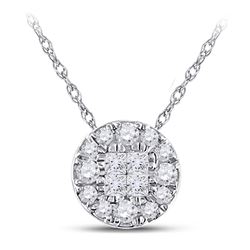 Diamond Fashion Cluster Pendant 1/4 Cttw 14kt White Gold