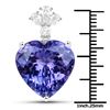 Image 2 : 19.30 ctw Tanzanite & Diamond Pendant 18K White Gold - REF-1152W2M