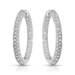 2.1 CTW Diamond Earrings 14K White Gold - REF-188H3M