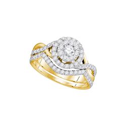 Diamond Bridal Wedding Engagement Ring Band Set 7/8 Cttw 14k Yellow Gold