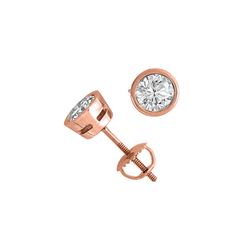 14K Rose Gold 2.01 ctw Natural Diamond Stud Earrings - REF-519K2Y